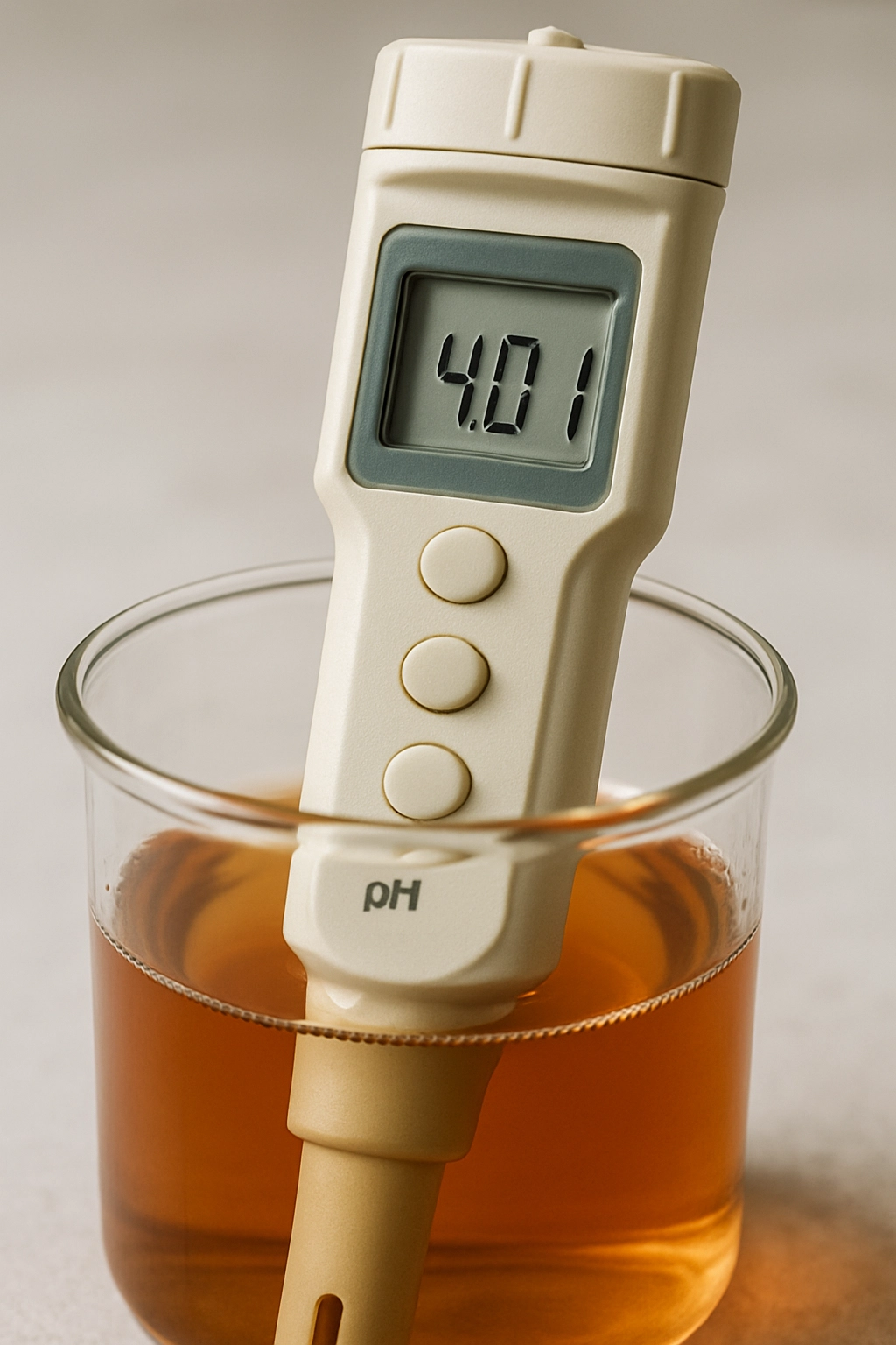 Lab technician using PH meter