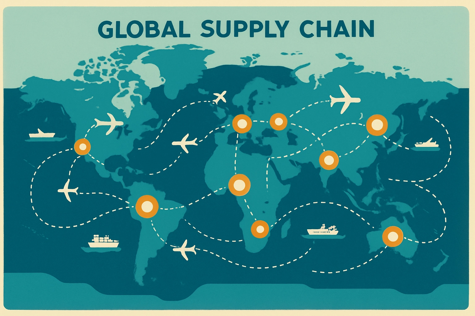 Supply chain map for distribution routes